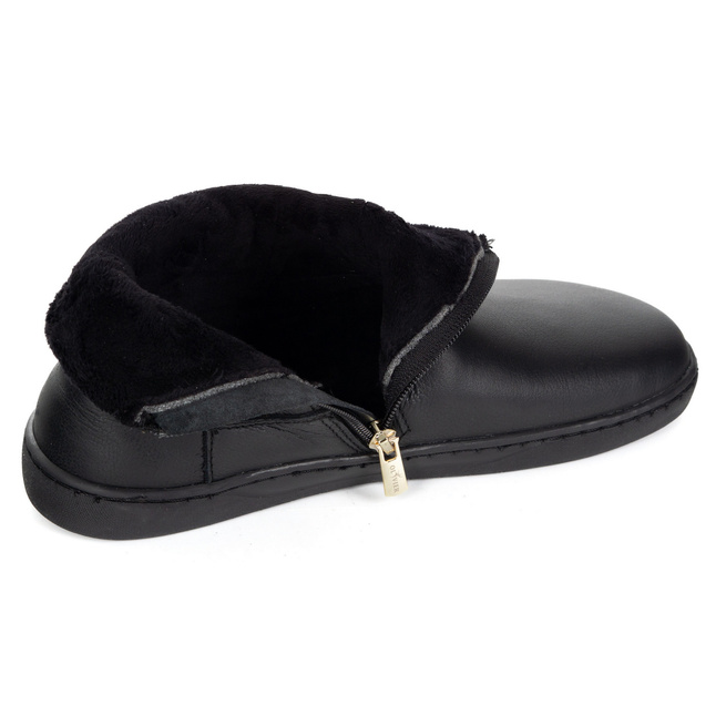 Dámské barefoot zimní kožené boty zateplené kožešinou Olivier 202MP black floter