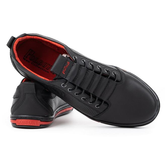 Pánská ležérní kožená obuv 2121P/2 černá