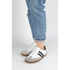 Buty BAREFOOT damskie skórzane minimalistyczne 1287 białe z czarnym sneakersy