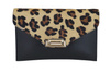 Kopertówka damska z motywem panterki - Czarna