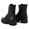 Dámské zateplené kožené boty 401BB pea black