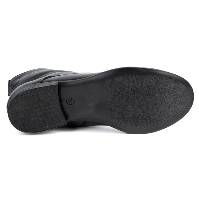 Olivier Claire – klasyczne botki damskie sznurowane z zamkiem, skóra naturalna