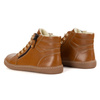 Damskie minimalistyczne buty skórzane zimowe barefoot 1293 rude