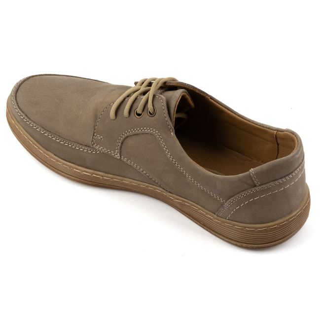 Buty męskie skórzane sznurowane 7150DT brązowe