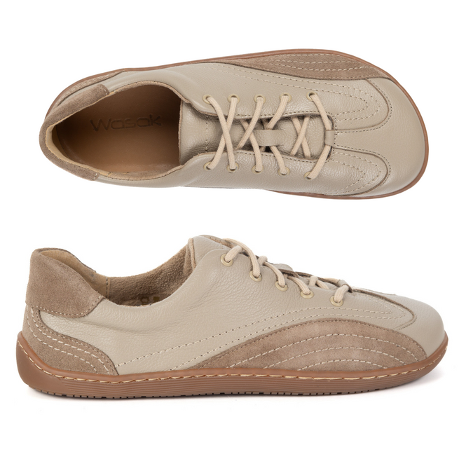 Wasak 0800W cappuccino dámské barefoot kožené polobotky