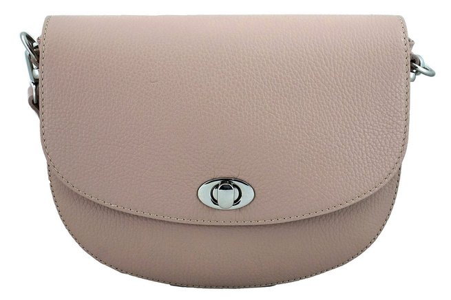 Kožená poštovní taška s ozdobnou sponou - světle modrá