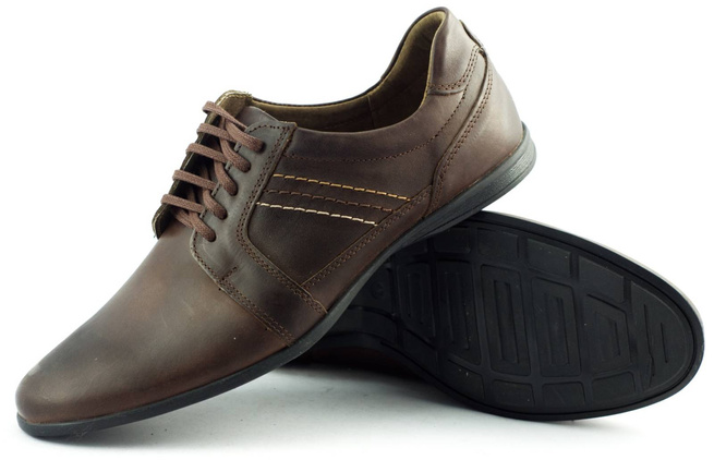 Pánská kožená obuv J33G hnědá