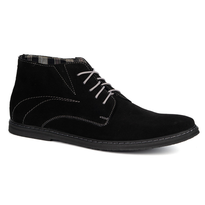 Buty męskie sztyblety sznurowane zamszowe 307lu czarne