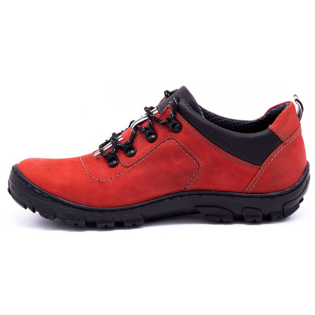 Buty męskie trekkingowe czerwone 7109 - Buty Olivier