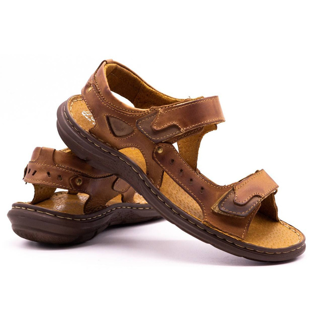 Pánské kožené sandály 277 camel