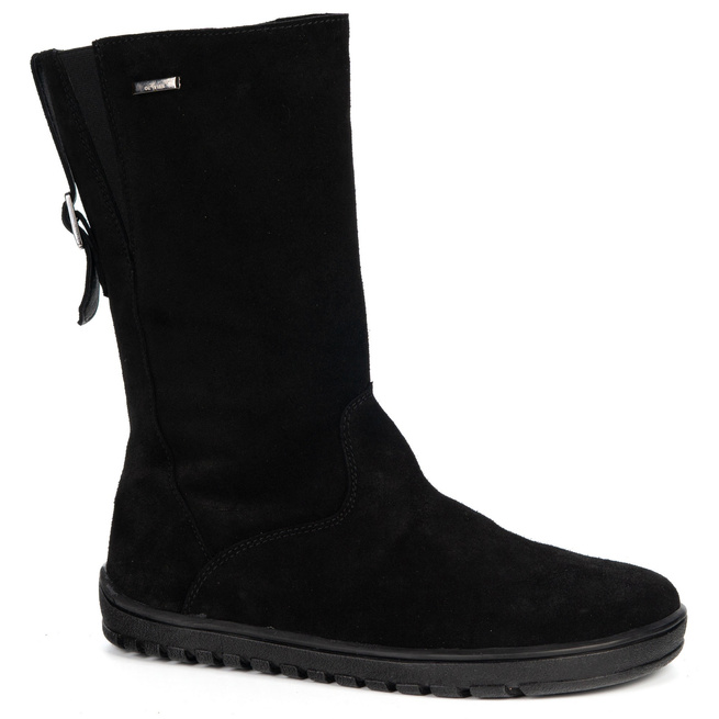 Barefoot Vivian kožené polobotky zimní s nulovou podrážkou černá