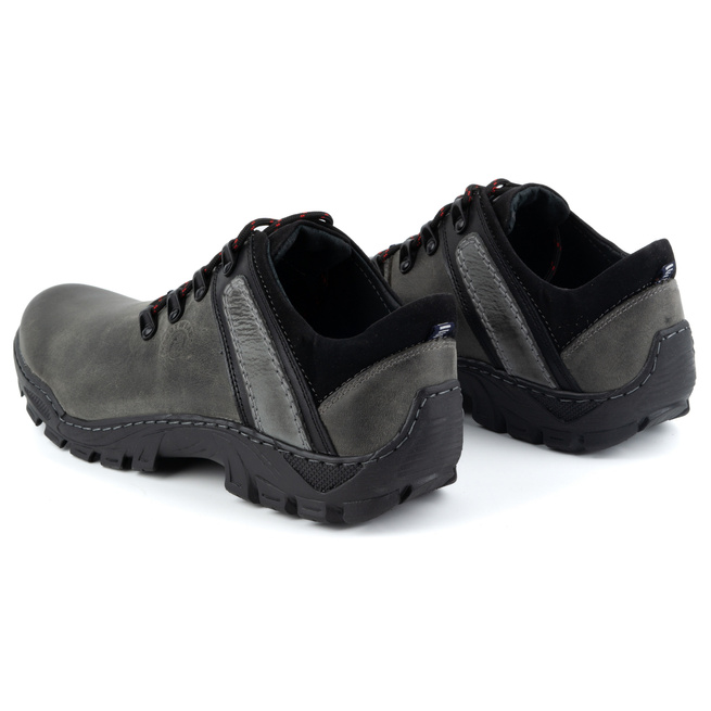 Skórzane buty trekkingowe męskie 311GT szary