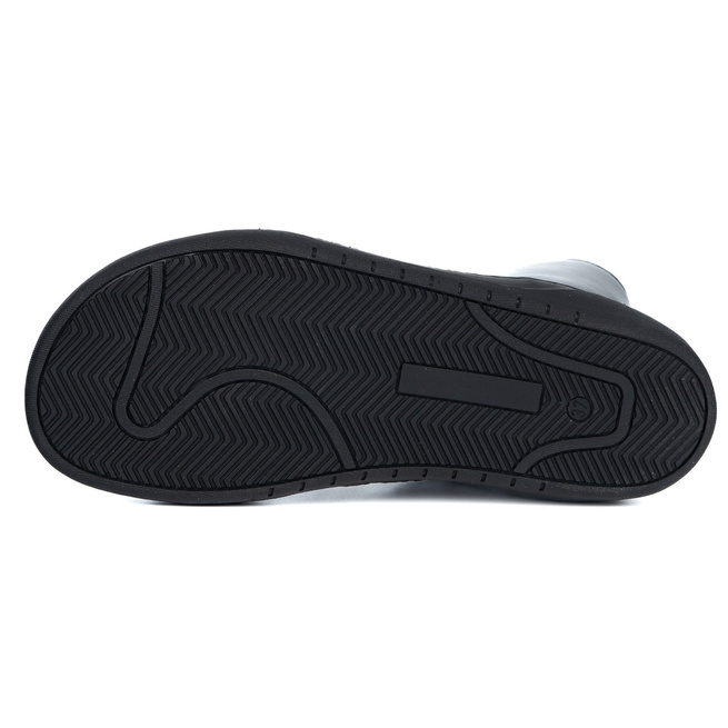Buty damskie barefoot zimowe skórzane Olivier Liv 1303 ocieplane lakier czarne 