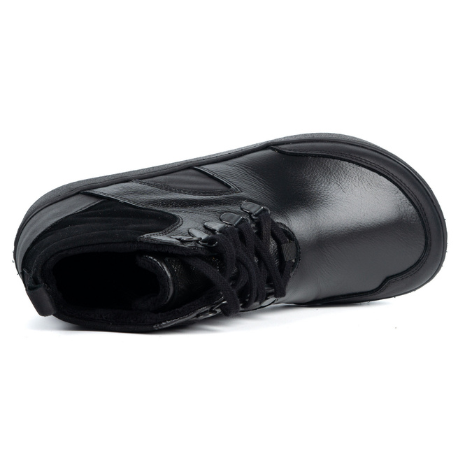 Dámské kožené zimní boty barefoot Z-B05 černé