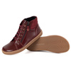 Damskie minimalistyczne buty skórzane zimowe barefoot 1293 bordo z nubukiem