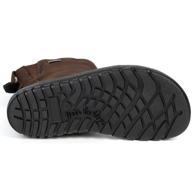 Barefoot Vivian kožené polobotky zimní s nulovou kapkou hnědé podrážky