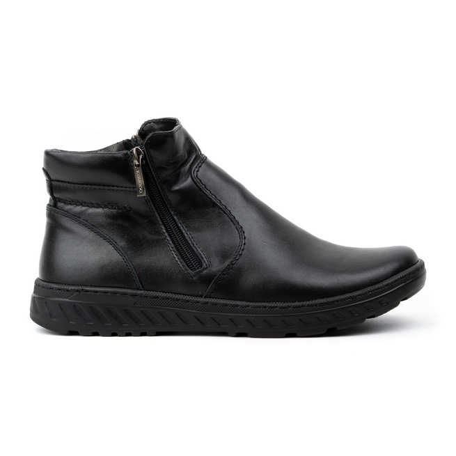 Pánské zimní kožené boty široké 925K Black