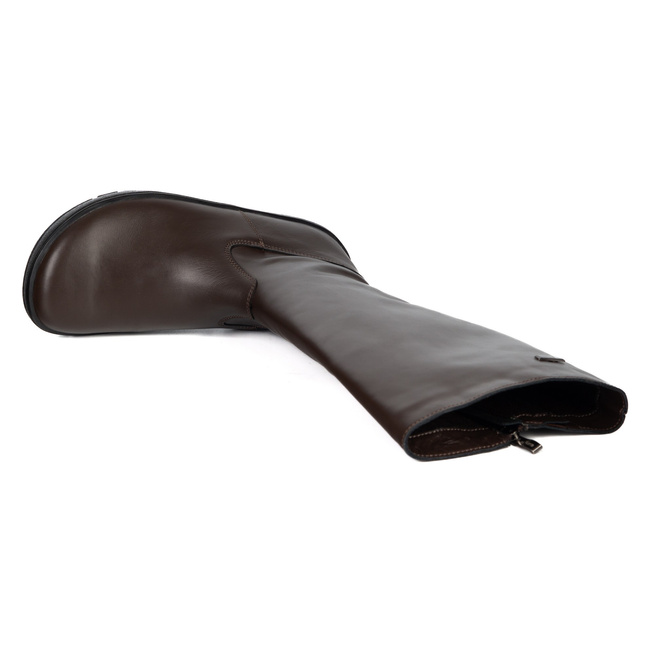 Kozaki BAREFOOT buty damskie skórzane Olivier Hazel brązowe lico