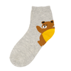 Skarpety damskie bawełniane kolorowe szary miś