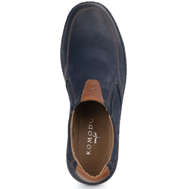 Buty męskie skórzane Casual 854/2 granatowe