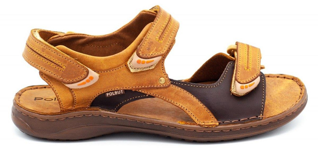 Sandały skórzane SA04 rude