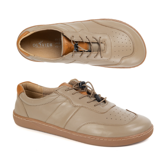 BUTY DAMSKIE BAREFOOT SKÓRA MINIMALISTYCZNE SZEROKIE ARIA cappuccino 103MP