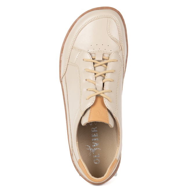 BAREFOOT Damskie minimalistyczne sneakersy skórzane OLIVIER 1282 beżowe