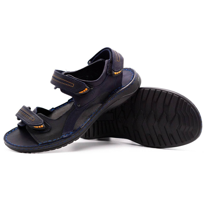 Kožené sandály SA04 tmavě modré s černou