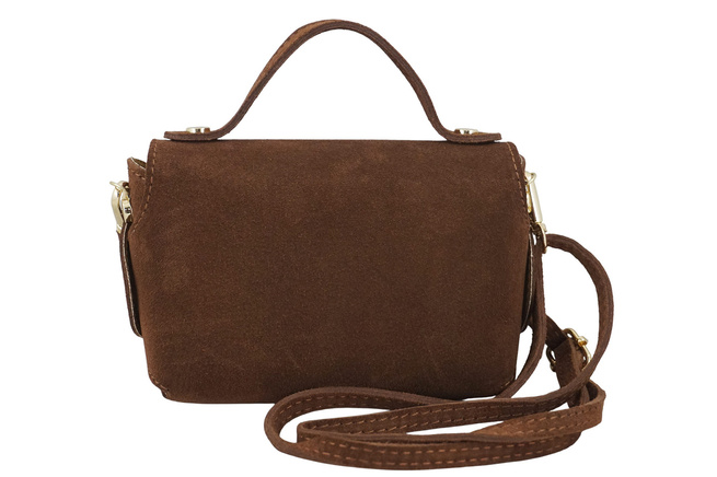 Mała torebka zamszowa wizytowa - Brązowa