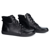 Buty damskie barefoot zimowe skórzane Olivier WINTER czarne za kostkę z zamkiem