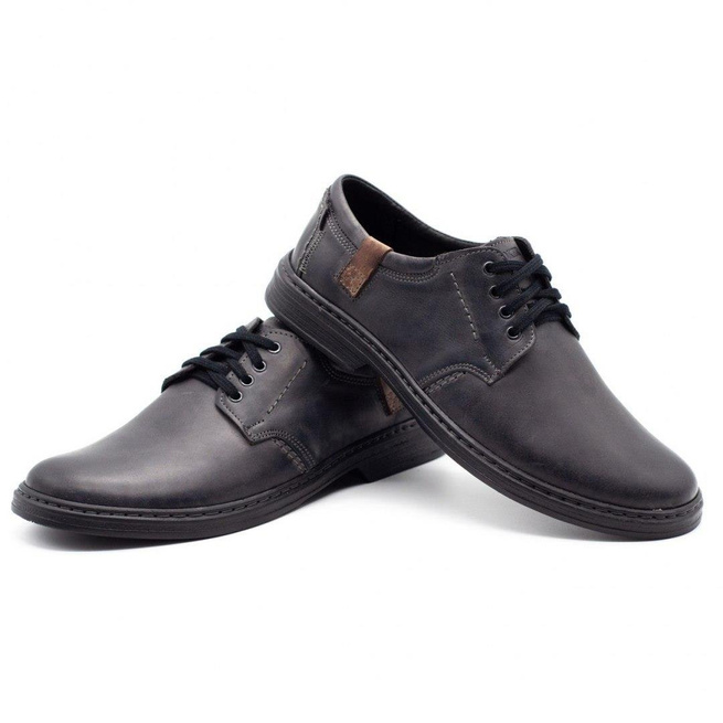 Pánská kožená obuv 415 šedá