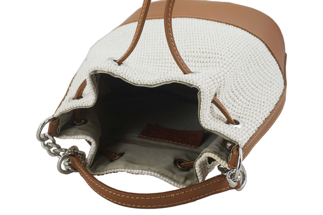 Dámská kabelka z rafie - světle béžová