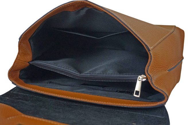 Kufr kožené kabelky - světle hnědý