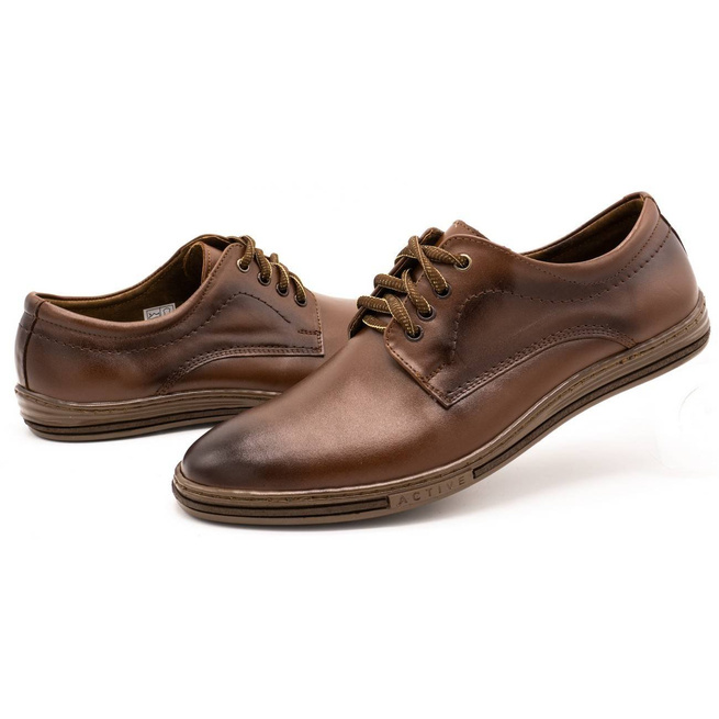 Skórzane buty męskie 295LU brązowe