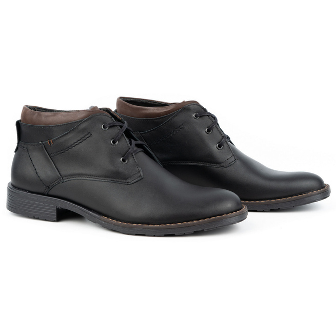 Pánské zimní kožené boty J38S černé