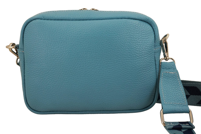 Dámská kabelka s ozdobným popruhem - modrá