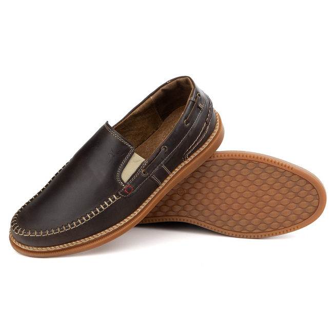 Pánské nazouvací boty 314GT tmavě hnědé