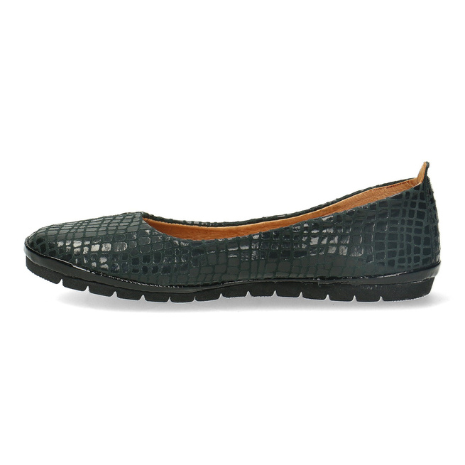 Dámské kožené baleríny Pollonus black croco 5-1330-002
