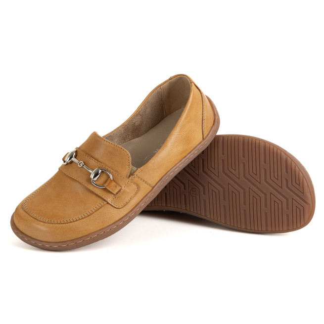 Dámské minimalistické kožené mokasíny Barefoot 1288AR hnědé