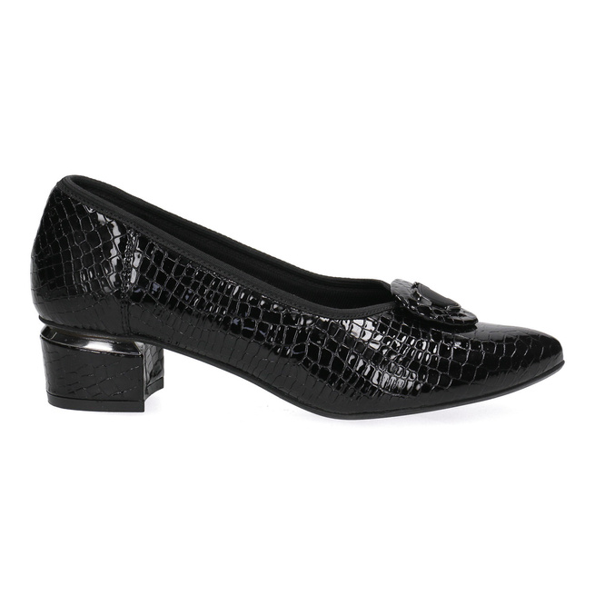 Dámské kožené lodičky Kostex černé 2398