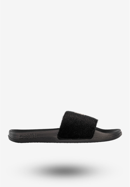 Klapki damskie Big Star SS274716 czarne futerko