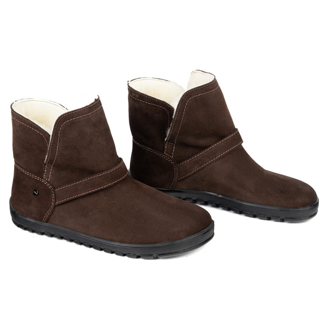 BAREFOOT dámské zimní boty Olivier Harper z černé kůže, zateplené merino vlnou