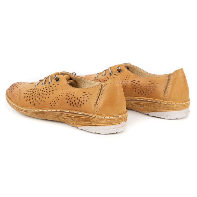 Półbuty damskie sneakersy skórzane 0626W rude