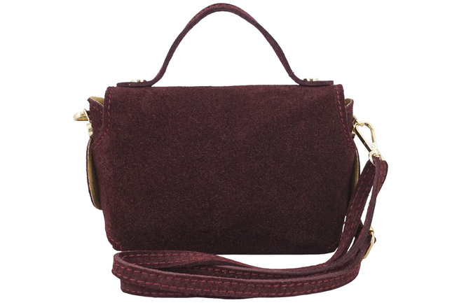 Malá semišová společenská kabelka - bordó