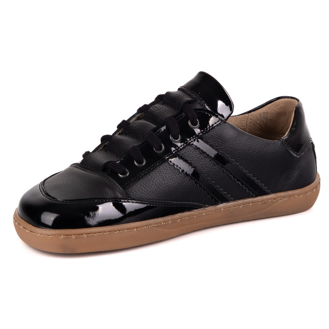 Sneakersy barefoot damskie Kaia Olivier – anatomiczne buty skórzane czarny floter z lakierem