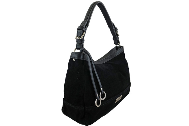 Klasická semišová kabelka Barberinis - černá