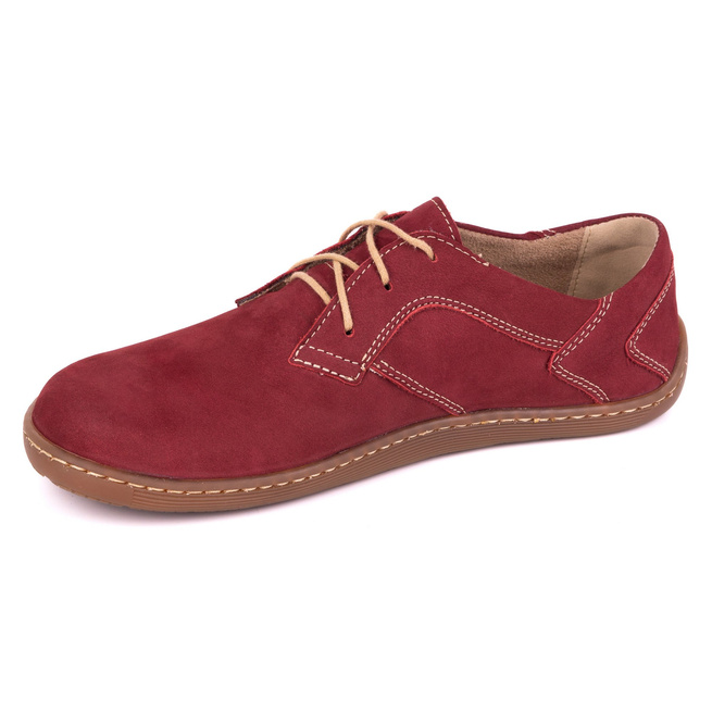 BAREFOOT Dámská minimalistická kožená obuv 1082 maroon nubuk