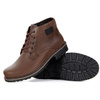 Męskie buty zimowe trzewiki skórzane J35S brązowe