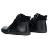 Buty damskie barefoot zimowe skórzane Olivier WINTER czarne za kostkę z zamkiem