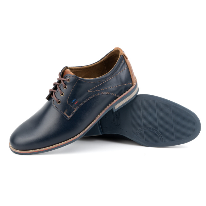 Pánská elegantní kožená obuv 825K navy blue